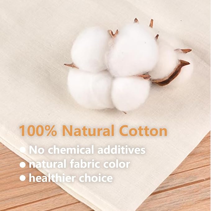 30 Pcs Natural Cotton Spice Bags for Cooking:4x6,6x8Reusable Tea Filters with Drawstring, Ideal for Straining Soups, Herb Sachets & Cold Brew (Food-Grade Cotton). (4x6"15pcs，6x8"15pcs)