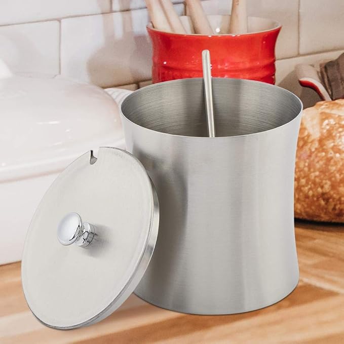 Stainless Steel Sugar Bowl with Lid & Spoon, 400ml 13.5oz Seasoning Pot for Salt, Pepper, Spices, Condiments, Rustproof Condiment Jar with Non-Slip Base, Ideal for Home, Kitchen, Restaurant