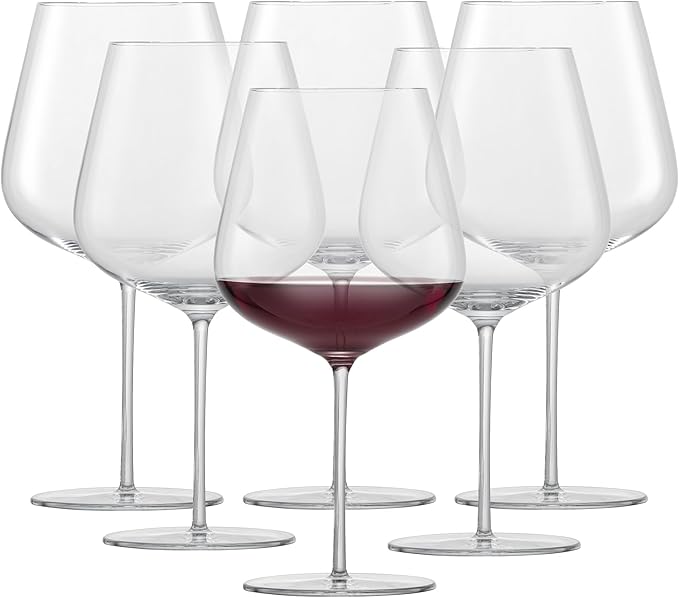 Zwiesel Glas Vervino Burgundy Red Wine Glass (Set of 6), Burgundy Glasses for Red Wine, Dishwasher-Safe Tritan Crystal Glasses, Made in Germany (32 Ounce)