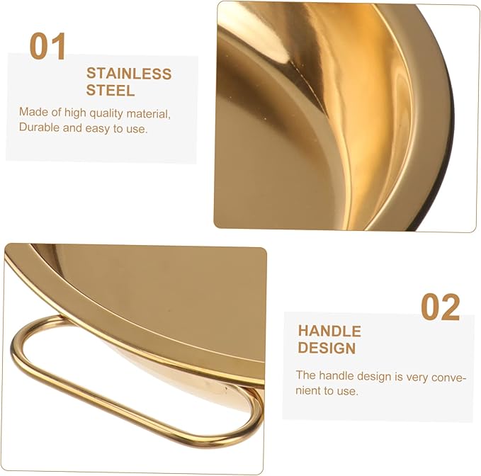 Ciieeo Covered Serving Tray Round Plate Stainless Steel Plate for Steamed Rice