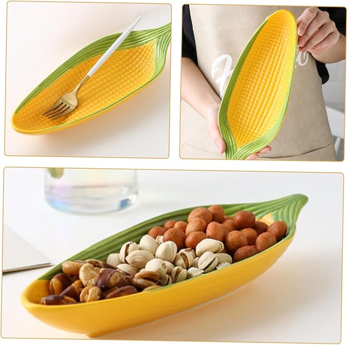 Ceramic Corn Dishes for Corn The Cob for Barbecue Parties and Snack Serving Reusable Dinnerware for Appetizers and Desserts
