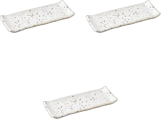 Setomonohonpo Set of 3, Serving Plate with Spots, 9.6 x 3.8 x 1.0 inches (24.5 x 9.7 x 2.5 cm) | Appetizer Plate Porcelain