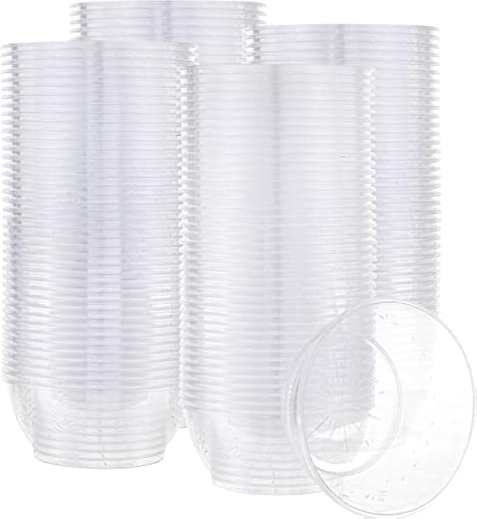 PLASTICPRO Premium Heavy Weight Crystal Clear Disposable Hard Plastic Plate (240, 6 Ounce Bowls)