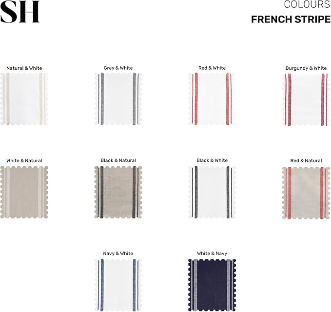 Solino Home Linen Dinner Napkins 20 x 20 Inch - 100% Pure Linen French Stripe Grey and White Napkins Set of 4 for Winter
