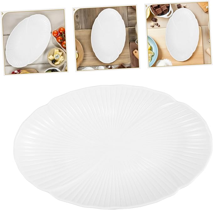 TEHAUX Decorative Ceramic Plate for Serving Unique Design Appetizer Dish Versatile Use for Cheese Fruits Condiments Enhances Home and Kitchen Decor Eye Catching Tableware