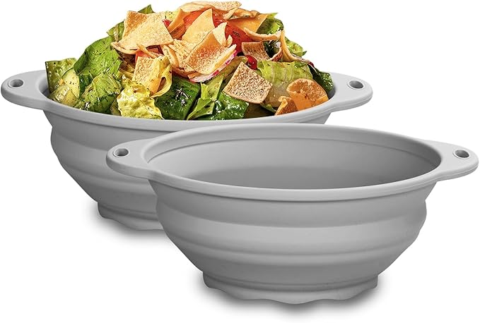 Collapsible Silicone Bowl, 2 PACK Mixing Silicone Bowls, Camping Bowl
