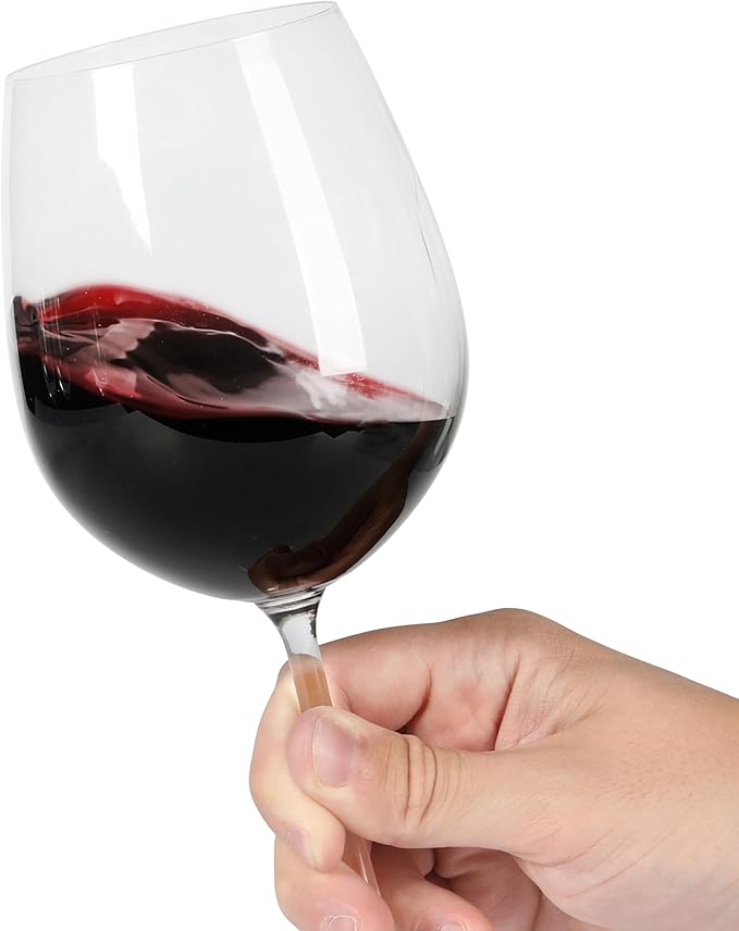 Martha Stewart Vivica 4-Pack Red Wine Glass Set, 20 oz – Elegant Stemmed Wine Glasses for Red Wine, Durable Clear Glassware for Dining, Entertaining, or Everyday Use