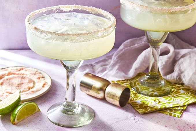MexHandcraft Clear Large 14 oz Margarita Glasses (set of 4), Recycled Glass, Lead-free, Toxin-Free