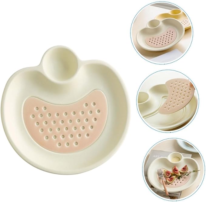 Cabilock Draining Sushi Plate Separated Plate Ceramic Food Holder Hotel Restaurant Use