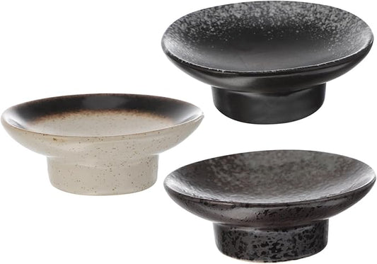 PRETYZOOM 3pcs Japanese Style Ceramic Sauce Dipping Dish Unique Seasoning Plates for Condiments Appetizers Snacks Versatile High-temperature Resistant Tableware for Home Dining