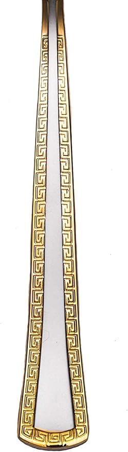 Silver Stainless Steel Dinner Knife, Gold-Plated Hostess Serving Set, Elegant Flatware Set 12/set