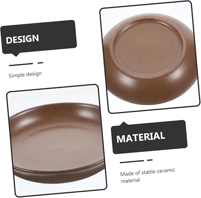 LIFKOME Ceramic Appetizer Plate Shallow Serving Dish for Dipping Sauces Rustic Style Snack Bowl for Hotel Dining and Restaurant Use 4-piece Set