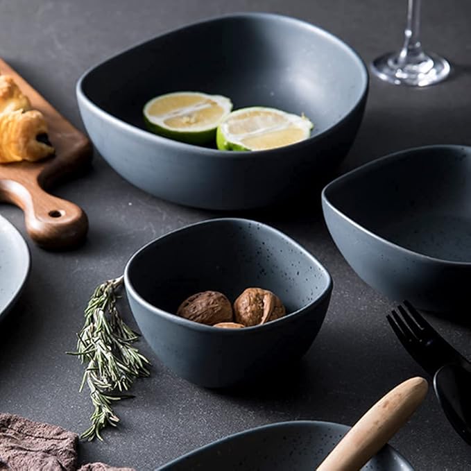 Dinnerware Sets, Nordic Style Irregular Porcelain Tableware Set with Plates Bowls and Dish, Ceramic Dinner Set for Home Kitchen and Dinning, Microwave Dishwashe