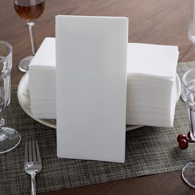 Disposable Guest Towels, Linen Feel Hand Towels, Cloth-Like Paper Napkins, Soft, Absorbent Paper Hand Towel for Kitchen, Parties, Bathroom, Restaurant, Events, 7.8” X 15.7” White, Pack Of 200 Pcs