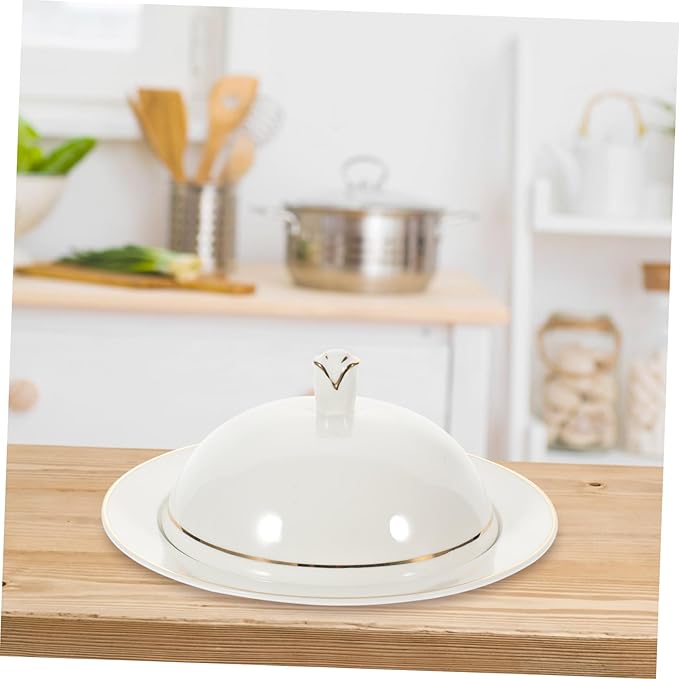 Round Ceramic Plate Lid Dinner Plate Cover Serving for Parties Banquets