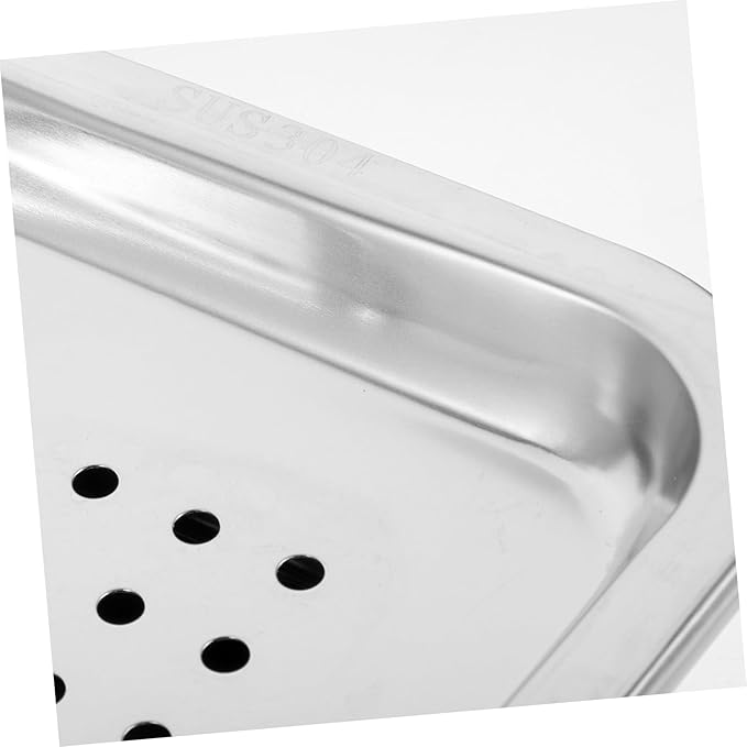 Cabilock Stainless Steel Germination Tray Set Rectangular Tea Serving Tray Deep Drainage for Efficient Filtration for Home and Garden Use