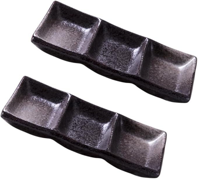 ABOOFAN 2pcs Ceramic Seasoning Dishes Snack Plates Sauce Bowls for Appetizers Fruits Nuts and Condiments