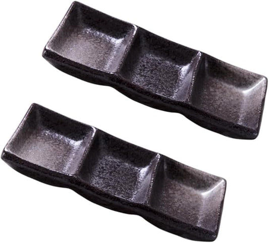 ABOOFAN 2pcs Ceramic Seasoning Dishes Snack Plates Sauce Bowls for Appetizers Fruits Nuts and Condiments