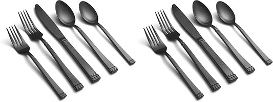 Cambridge Gunmetal Riley Piece Flatware Set, 20 Count (Pack of 2)