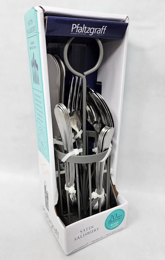 Salisbury Satin 20 Piece Flatware Set with Caddy, Service for 4