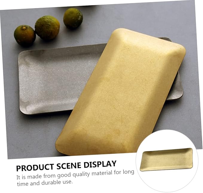 PRETYZOOM Vintage Metal Serving Tray Multi Functional Dessert Plate Towel Dish for Home Hotel Use Easy to Clean Storage for Snacks Accessories