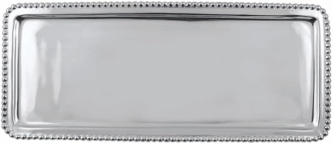 Mariposa Beaded Long Tray, One Size, Silver