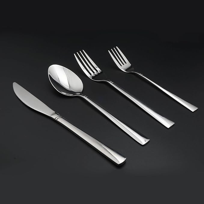 4pcs/Set 430 Stainless Steel Tableware Dinner Spoon Fork Knife Flatware Serving Sets Spoons Forks Knives，