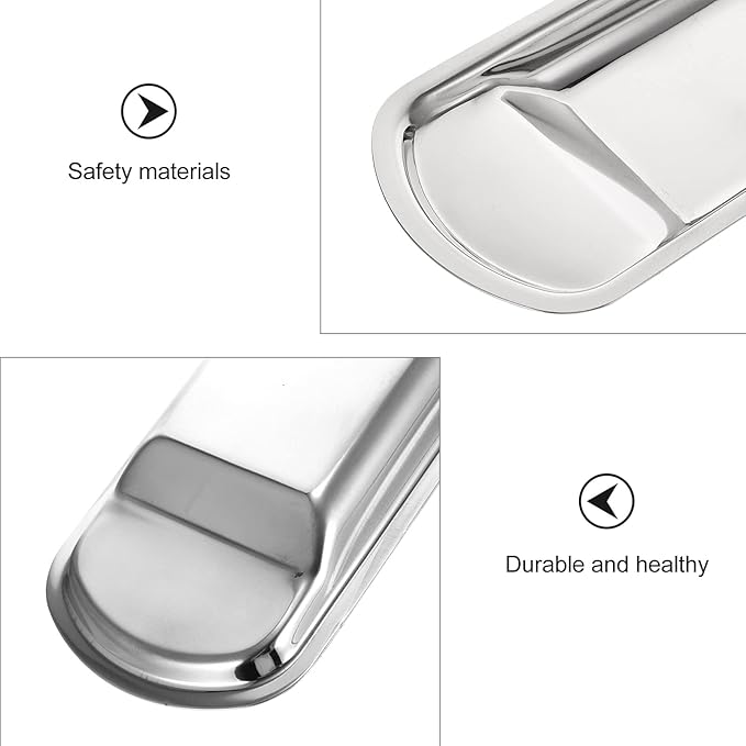 Cabilock 1pc Stainless Steel Serving Tray for Kitchen Multi-functional Spoon Ladle Holder and Lightweight Tableware for Catering Buffets and Family Reunions