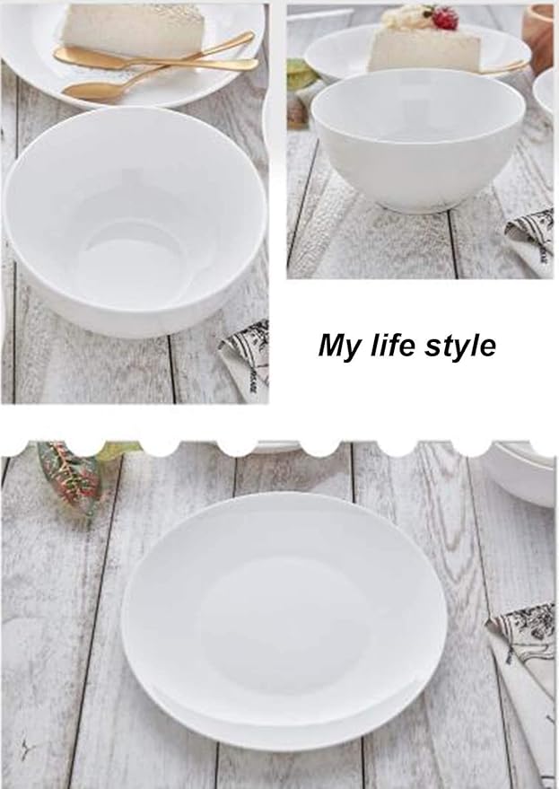 Fine Dinner Set,Dinner Plate Ceramics Dinner Set, Pure White Relief Light Luxury 32 Pieces Bone China Dinnerware Sets