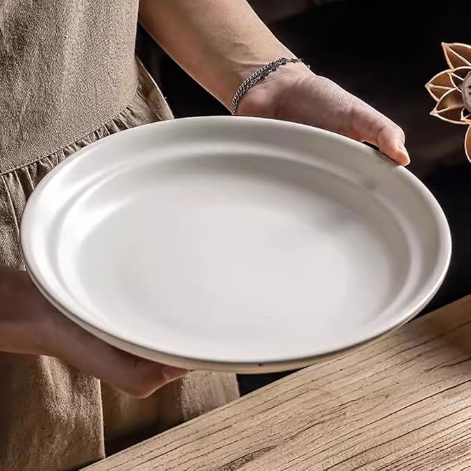 SONGCHAO Party Supplies Retro Ceramic Plate Dinner Plate Fruit Plate Creative Home Dish Plate Pasta Plate Dessert Plate Party Plates (Size : Small)