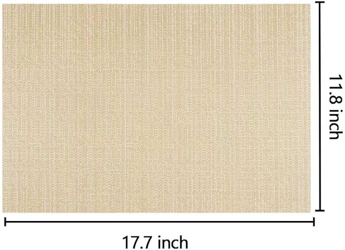 AHHFSMEI Placemats for Dining Table Set of 6 Woven Vinyl Plastic Place Mats Non-Slip Heat Insulation Stain Resistant Table Mats Washable Easy Clean Placemats (Multi Brown)