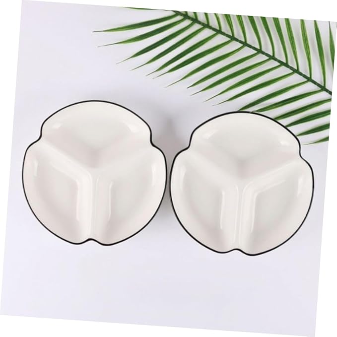 Zerodeko Ceramic Plates Divided Dinner Plate Sections for Salad Dessert Dish Serving