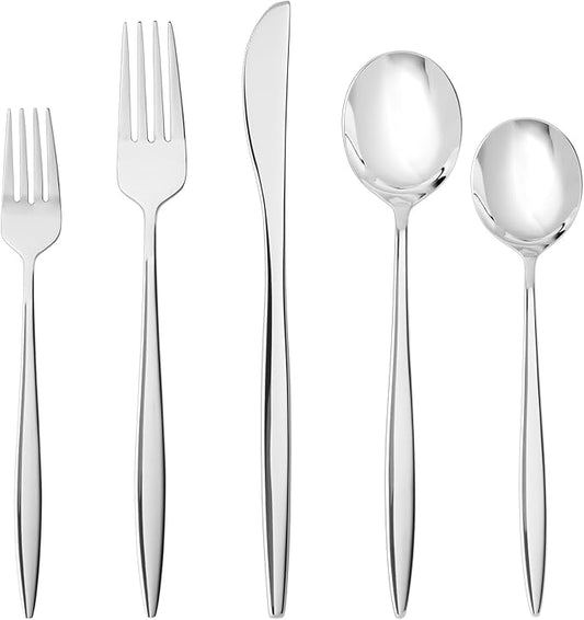 Fortessa Constantin 18/10 Stainless Steel, 20 Piece Flatware Set (Service for 4), Silver