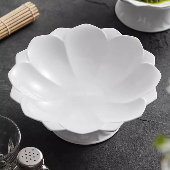 SONGCHAO Party Supplies Tall Plate Fruit Plate Ceramic Dish Plate Household Tribute Plate In Front Of Buddha Offering Plate Dessert Plate Party Plates (Color : 7.6in)