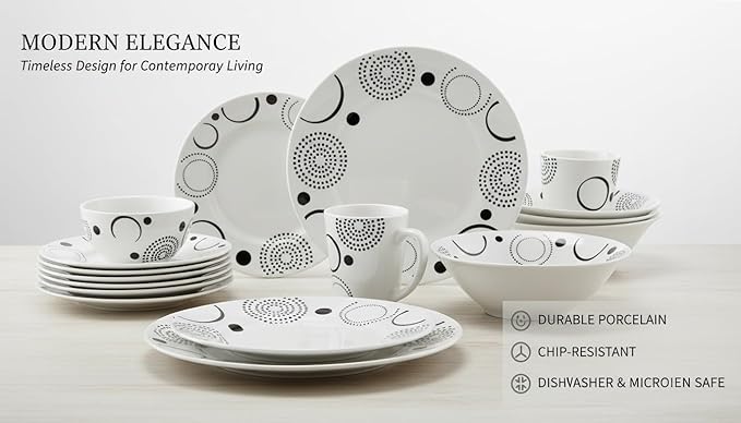 12-Piece Ceramic Dinnerware Set, Grey & White Modern Minimalist Tableware, Dishwasher & Microwave Safe, 4-Person Bowl Plate Cup Set