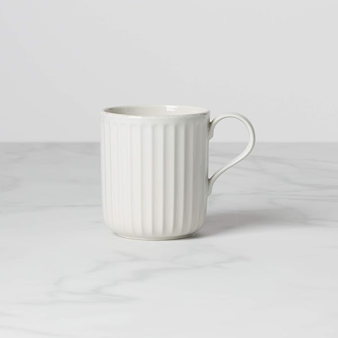 Lenox French Perle Scallop Mug, 1 Count (Pack of 1), White