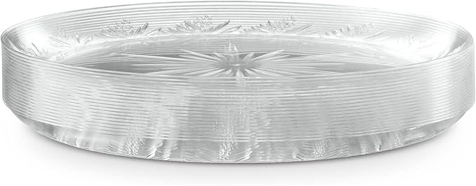 PLASTICPRO 7'' inch Premium Heavy Weight Crystal Clear Disposable Hard Plastic Party Plate Pack of 80