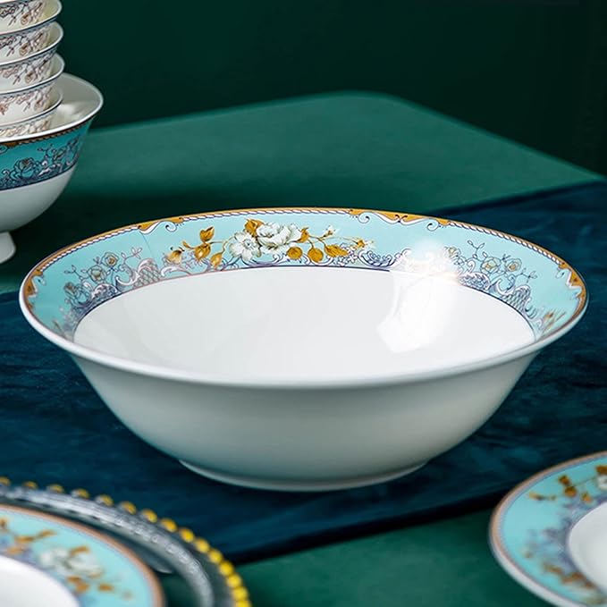 Dinnerware Sets, 28Pc Bone China Dinnerware Sets for 6 Person, White Porcelain Dish Set Chip Resistant, Modern Tableware with Dinner Plate