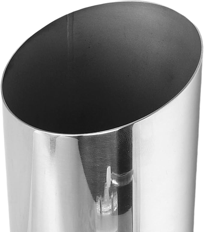 LIANGLIDE Silver Stainless Steel Cylinder Vase, Modern Flower Vase for Desktop Ornament, Easy to Clean and Maintain, Slant Opening Design, Suitable for Fresh Flowers