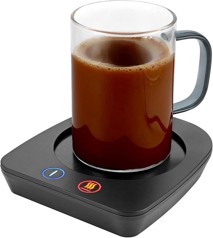 VOBAGA Coffee Mug Warmer & Cup Set, Electric Beverage Warmer with Three Temperature Settings for Home Office Desk, Smart Coffee Warmer Plate with Auto Shut Off for Cocoa Tea Milk