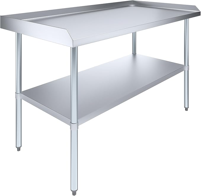 AmGood Commercial Work Table with Backsplash and Sidesplashes | Height: 35" | Stainless Steel Prep Table for Kitchen, Restaurant, Garage, Laundry | NSF (60" Long x 30" Deep)