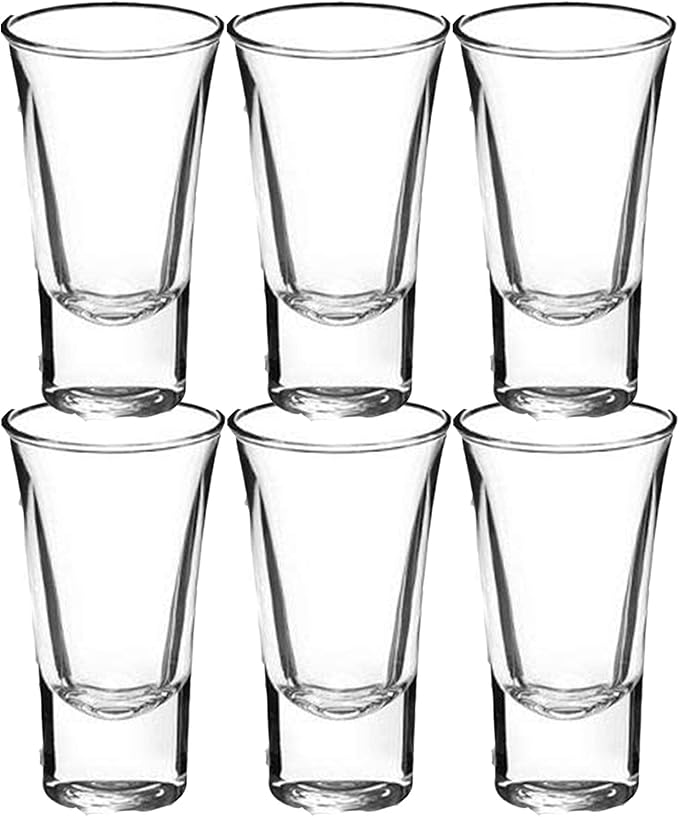 Gmark 2-Oz Shot Glass Set Heavy Base, Whiskey Shot Glasses 6-Pack - Perfect for Wine Tasting, Shooter, Cocktail Pourer, Jigger, Tequila (6 Pack)