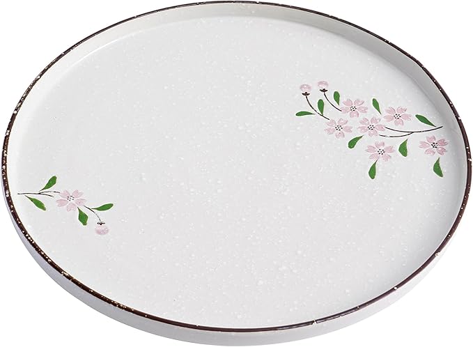 Ceramic Appetizer Plates, 8 Inch Dessert/Salad/Small Dinner Plates for Snacks, Side Dishes, Round Serving (24, Pink Sakura A)