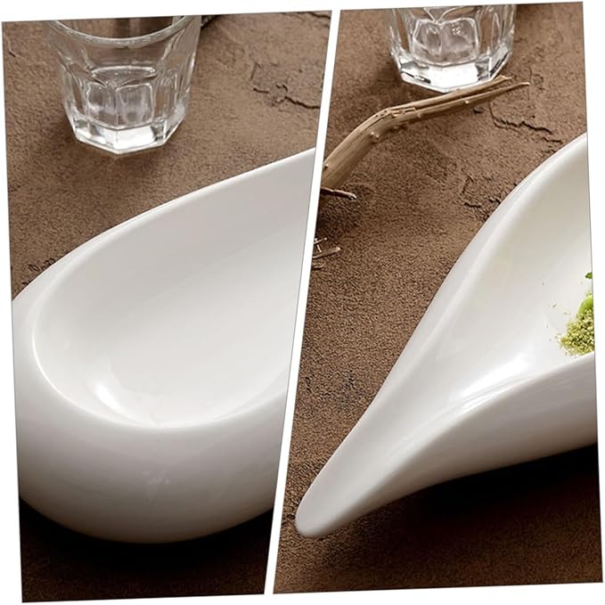 Zerodeko Ceramic Appetizer Plate Irregular Food Serving Dish for Fruits Snacks Desserts Easy to Clean Ceramic Display Plate for Home Party Restaurant Use