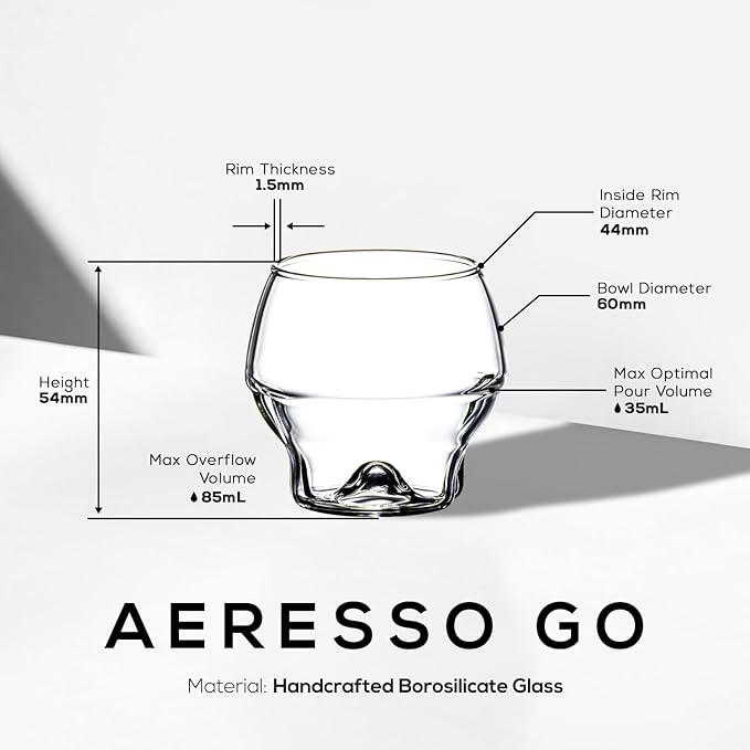 ICOSA Brewhouse AVENSI WAVE - COFFEE - AERESSO GO Espresso Cup - Glass - 1 piece