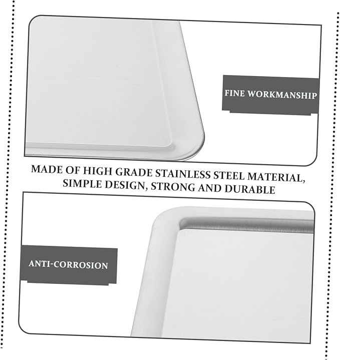 IMIKEYA Dessert Tray Smooth Edges Stainless Steel Serving Tray Elegant Fruit Storage Plate for Picnic