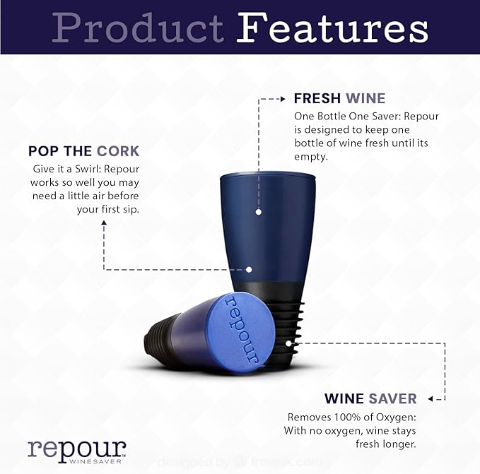 Repour Wine Essentials Combo Pack – Premium Corkscrew & Wine Saver | Manual Wine Key Removes Corks Easily, Wine Stopper Preserves Wine Easily|Perfect for Wine Lovers and Enthusiasts (Rosewood 4 Pack)