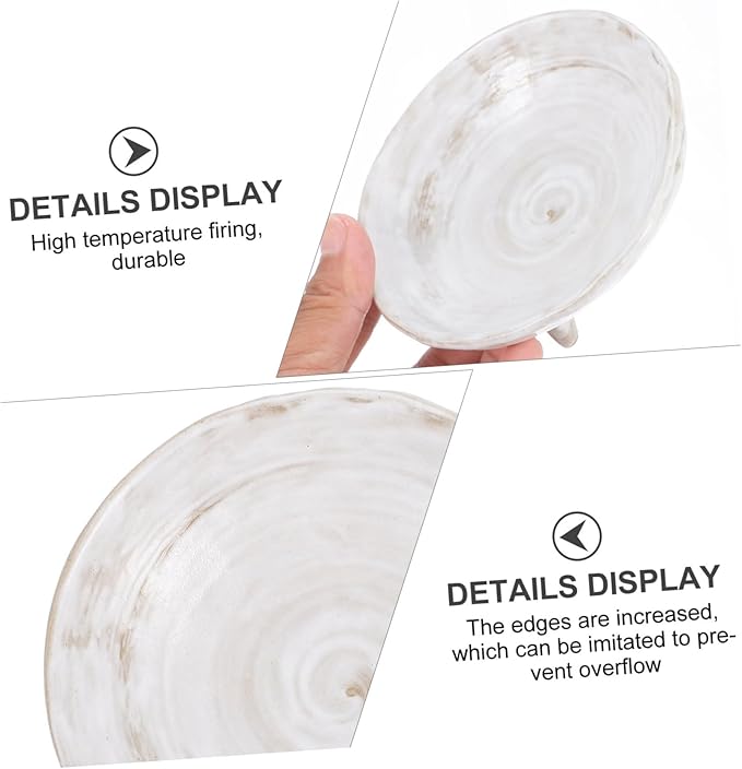Cabilock Creative Seasoning Dish Ceramic Dipping Sauce Plate White Flavor Plate for Household Use Suitable for Appetizers and Condiments