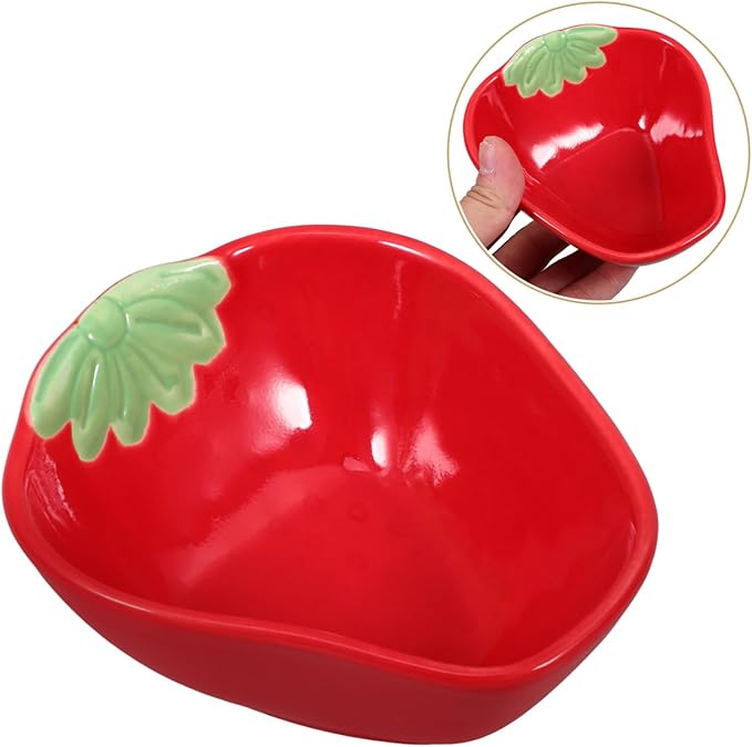 OUNONA Strawberry Vinegar Sauce Dish Ceramic Mustard Plate Small Ceramic Plate for Condiments