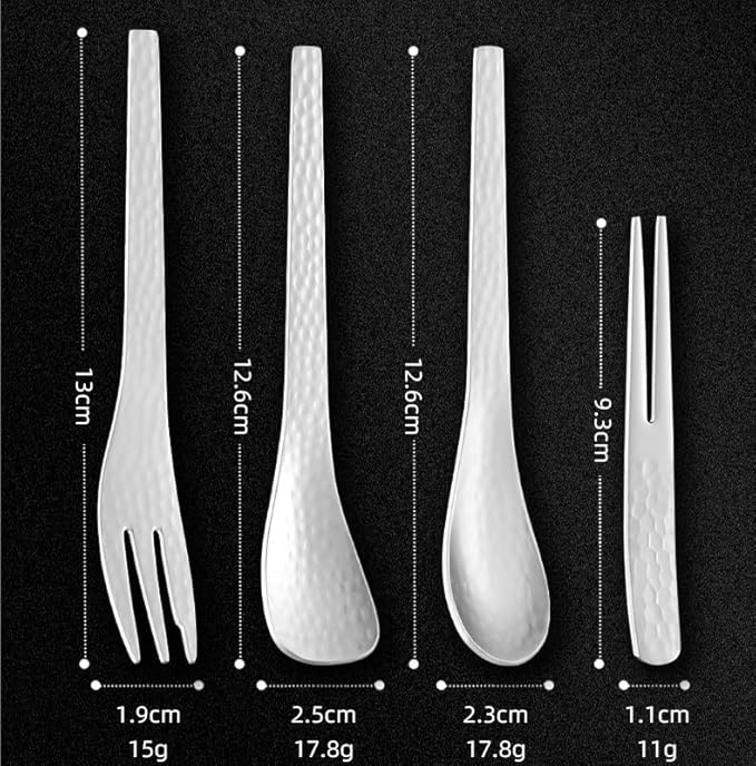 Stainless Steel Flatware Serving Set,Home Kitchen Eating Tableware Set,Dishwasher Safe,for Home Kitchen Restaurant Hote 4/16/24/32/40/48 Pcs 304 Stainless Steel Spoon Fork Hammer Forged Dessert Spoon